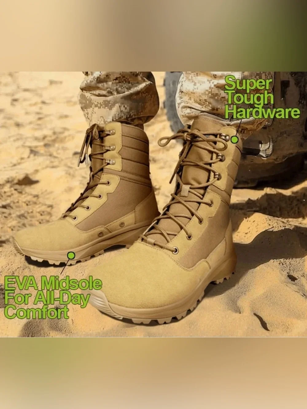 Interceptor Tactical Men's Tan Boots